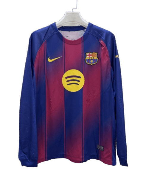 1LONGFAN FC Barcelone 25/26 HOME MANCHE LONGUE FAN VERSION