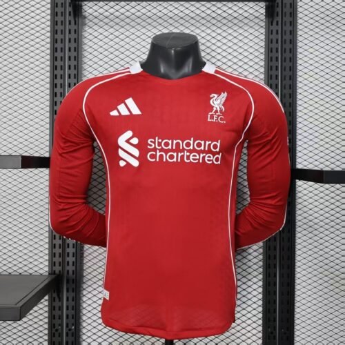 1LONGPLAYEUR Liverpool 25/26 HOME MANCHE LONGUE PLAYER VERSION